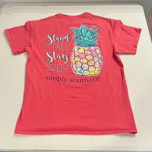 Simply Southern Coral Pineapple Tshirt
